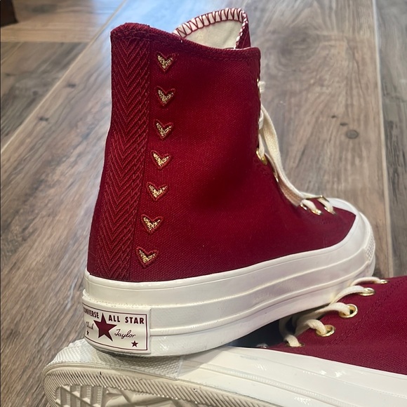 Converse Red and White High-Top Sneakers - Picture 2 of 4